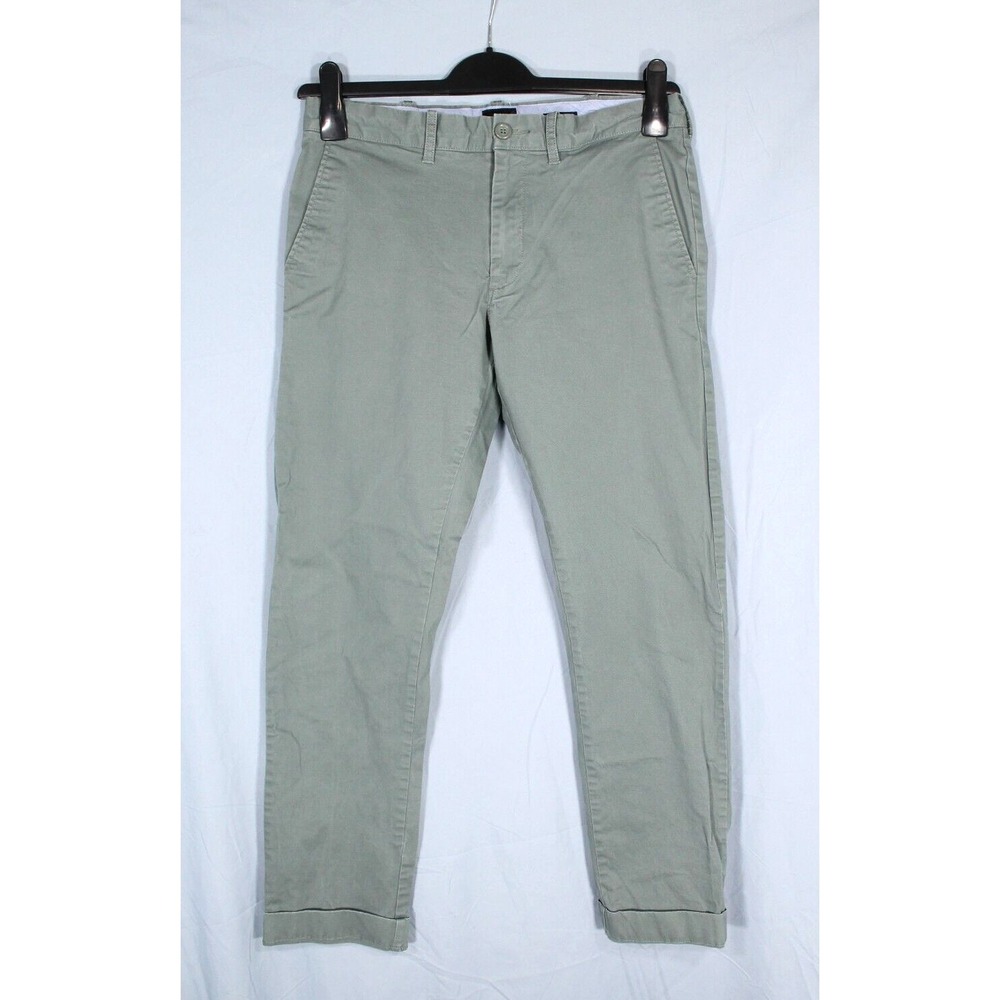 J. CREW Green DRIGGS Twill FLAT FRONT Taper Leg FLEX CHINO PANTS Sz 30 x 30